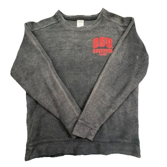 PINK Victoria’s Secret Tops - Pink OSU Ohio State Buckeyes Ribbed Campus Crewneck XS Long Sleeve Pullover